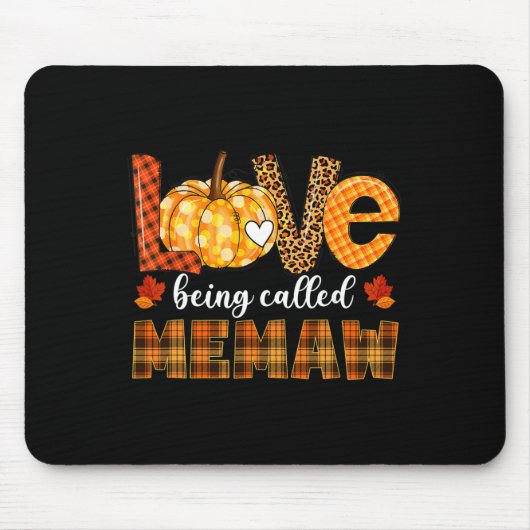Leopard Pumpkin Love heet Memaw Herfst Dank Muismat (Voorkant)