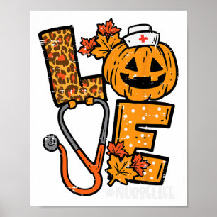 Leopard Pumpkin Nurse Halloween Costume Herfst Scr Poster