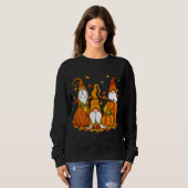 Leopard Pumpkin print speldenhandjes Herfst herfst Trui (Voorkant volledig)