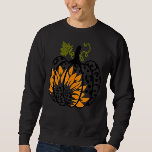 Leopard Pumpkin Sunflower Herfst Autumn Halloween Trui (Voorkant)