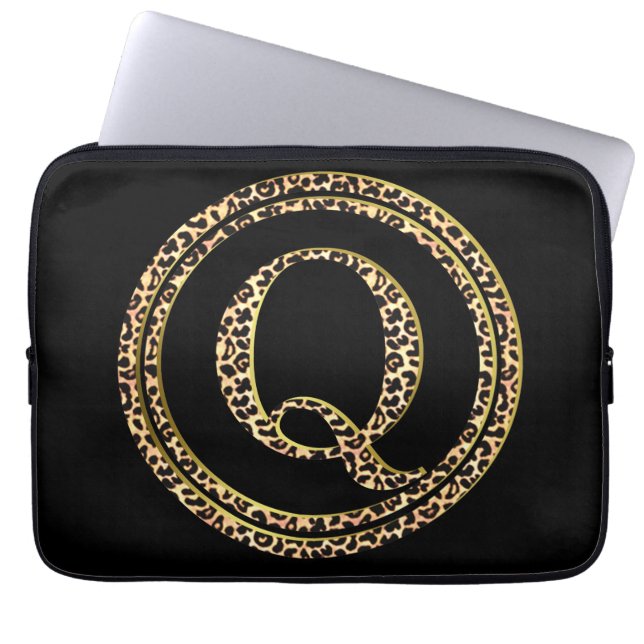 Leopard Q Laptop Sleeve (Voorkant)