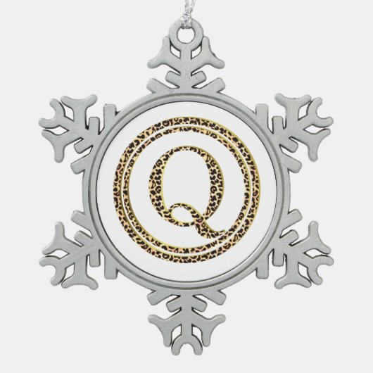 Leopard Q Tin Sneeuwvlok Ornament (Voorkant)