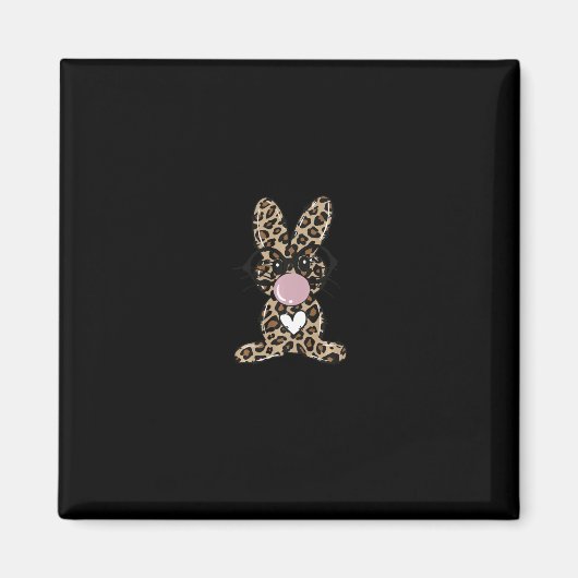 Leopard Rabbit Bunny Bblastabel Gum Paasdag Magneet (Voorkant)