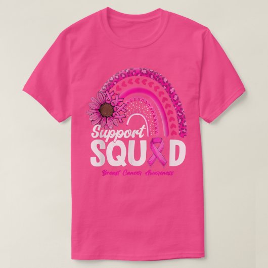 Leopard Rainboow Support Squad Breast Cancer AWare T-shirt (Design voorkant)