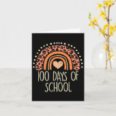 Leopard Rainbow 100 Dagen School Cute 100th Day Te Kaart (Gele Bloem)