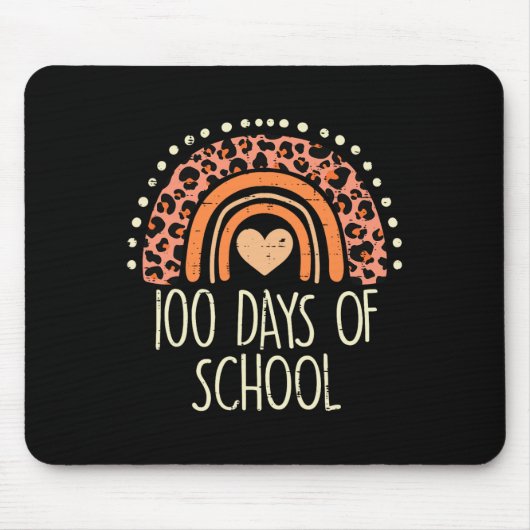 Leopard Rainbow 100 Dagen School Cute 100th Day Te Muismat (Voorkant)