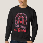 Leopard Rainbow 100 Days Of School 100th Day Teach Trui (Voorkant)
