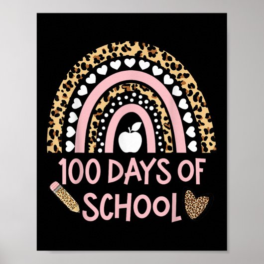 Leopard Rainbow 100ste schooldag, 100 dagen SC Poster (Voorkant)