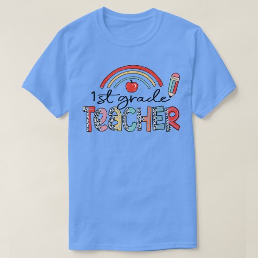 Leopard Rainbow 1st Grade Teacher Back To School G T-shirt (Design voorkant)