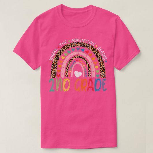 Leopard Rainbow 2e graad waar het avontuur begon T-shirt (Design voorkant)
