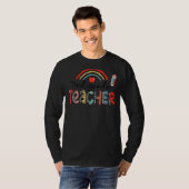 Leopard Rainbow 3rd Grade-leraar terug naar school T-shirt (Voorkant volledig)
