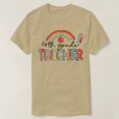 Leopard Rainbow 4e graad leraar terug naar school  T-shirt (Design voorkant)