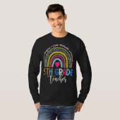Leopard Rainbow 5e graad leraar terug naar school T-shirt (Voorkant volledig)