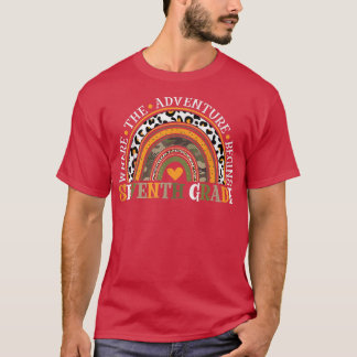 Leopard Rainbow 7th Grade Where The Adventure Begi T-shirt