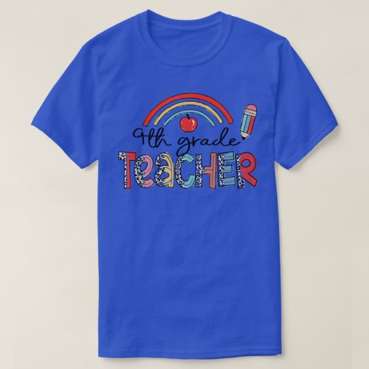 Leopard Rainbow 9th Grade Leraar Terug naar school T-shirt (Design voorkant)