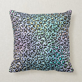 *~* Leopard Rainbow Animal Print Black Spots Kussen