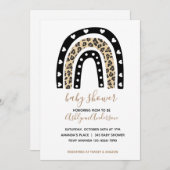Leopard Rainbow-Baby shower Kaart (Voorkant / Achterkant)