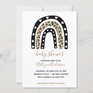Leopard Rainbow-Baby shower Kaart