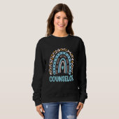 Leopard Rainbow Back To School Rainbow Counselor L Trui (Voorkant volledig)