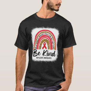 Leopard Rainbow Be Sind Red Ribbon Dyslexia Awaren T-shirt