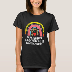 Leopard Rainbow Beste ouders Label Je bent dol op  T-shirt