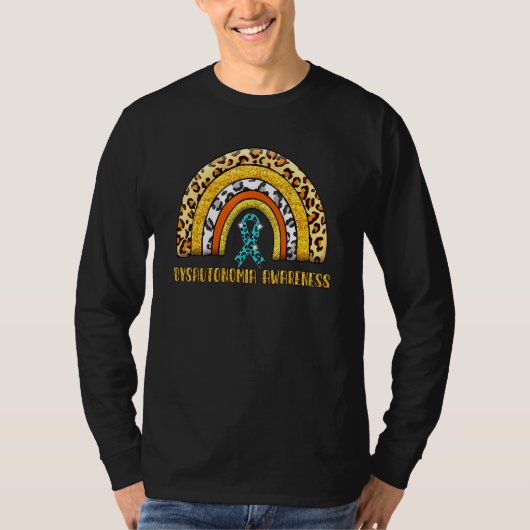 Leopard Rainbow Dysautonomia Warrior T-shirt (Voorkant)