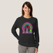 Leopard Rainbow Easter Bunny Rabbit Trio Cute Happ T-shirt (Voorkant volledig)