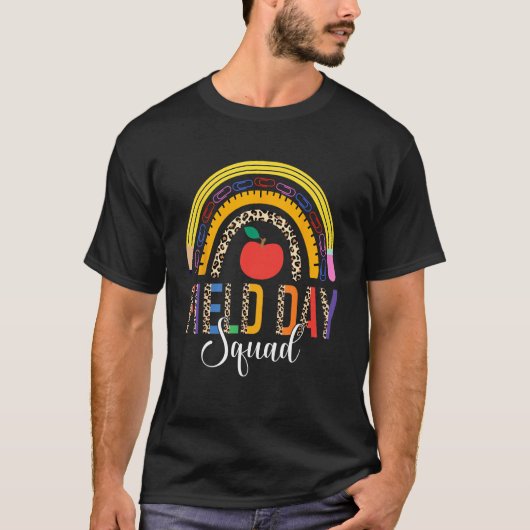 Leopard Rainbow Field Squad Grappige Leraren Stu T-shirt (Voorkant)