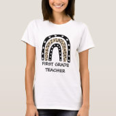 Leopard Rainbow First Grade Teacher T-shirt (Voorkant)