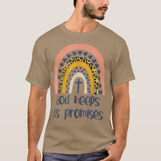 Leopard Rainbow God houdt zijn beloften Christelij T-shirt
