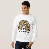 Leopard Rainbow Granny Blessed Granny Herfst Thank Trui (Voorkant volledig)