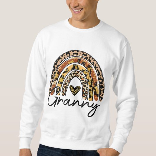 Leopard Rainbow Granny Blessed Granny Herfst Thank Trui (Voorkant)