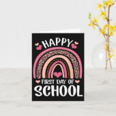 Leopard Rainbow Happy First Day Of School Teacher Kaart (Gele Bloem)