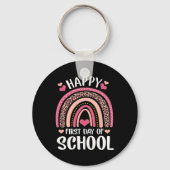 Leopard Rainbow Happy First Day Of School Teacher Sleutelhanger (Voorkant)
