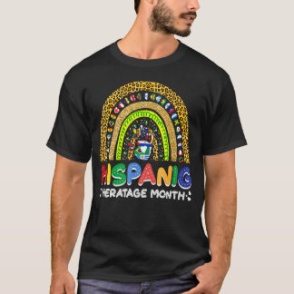 Leopard Rainbow Hispanic Heritage Month All Counte T-shirt