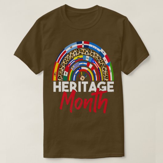 Leopard Rainbow Hispanic Heritage Month Tshirt Lat (Design voorkant)