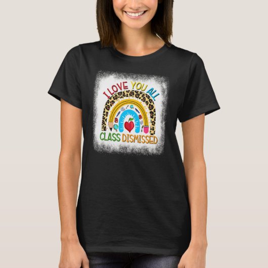 Leopard Rainbow I Love You All Class Disease Tea T-shirt (Voorkant)