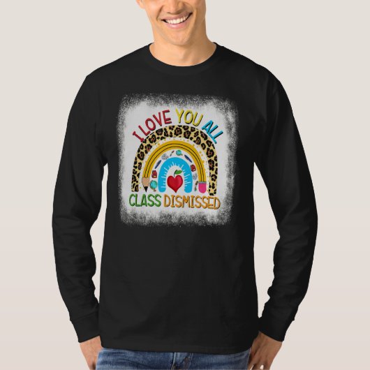 Leopard Rainbow I Love You All Class Disease Tea T-shirt (Voorkant)