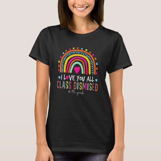 Leopard Rainbow I Love You Class Disease 7th Gra T-shirt (Voorkant)
