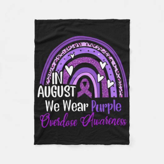 Leopard Rainbow In augustus Draag we Paarse overdo Fleece Deken (Voorkant)