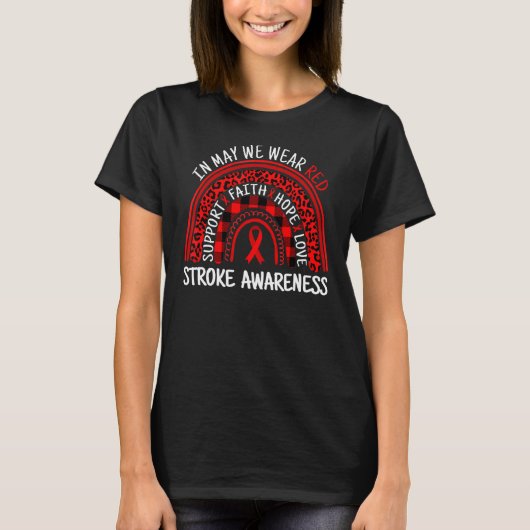 Leopard Rainbow In mei Draag we Red Survivor Strok T-shirt (Voorkant)