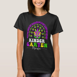 Leopard Rainbow Kindergarten Crew Teacher Mardi G T-shirt