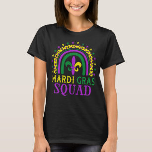 Leopard Rainbow Mardi Gras Squad Party Costuum T-shirt