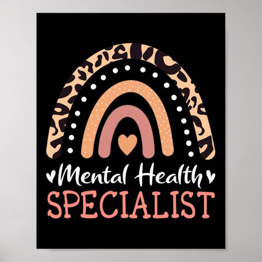Leopard Rainbow Mental Health Specialist Poster (Voorkant)