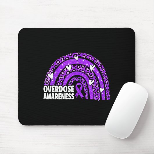 Leopard Rainbow Overdose Awareness Maand Paarse Ri Muismat (Met muis)