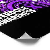 Leopard Rainbow Overdose Awareness Maand Paarse Ri Poster (Hoek)