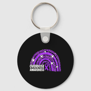 Leopard Rainbow Overdose Awareness Maand Paarse Ri Sleutelhanger