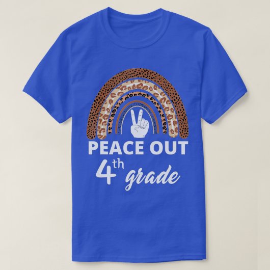 Leopard Rainbow Peace Out 4e klas T-shirt (Design voorkant)