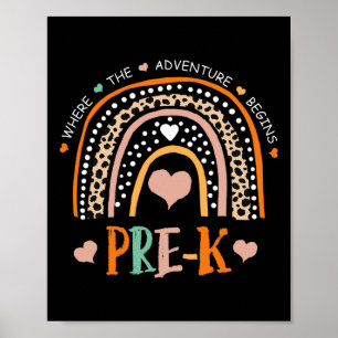 Leopard Rainbow Pre K waar het avontuur begint Poster