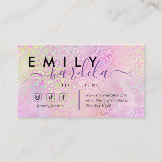 Leopard Rainbow Professional Salon Visitekaartje (Achterkant)